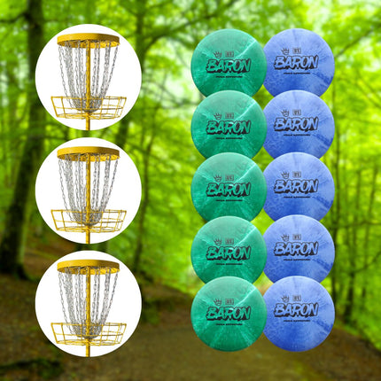 The Keep 3 Basket + 10 Disc Bundle - Ace Disc Golf